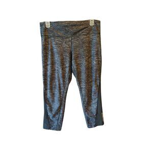 Nike Dri-Fit Running Tights Printed Training Racer Crop Size Lg Heathered Gray